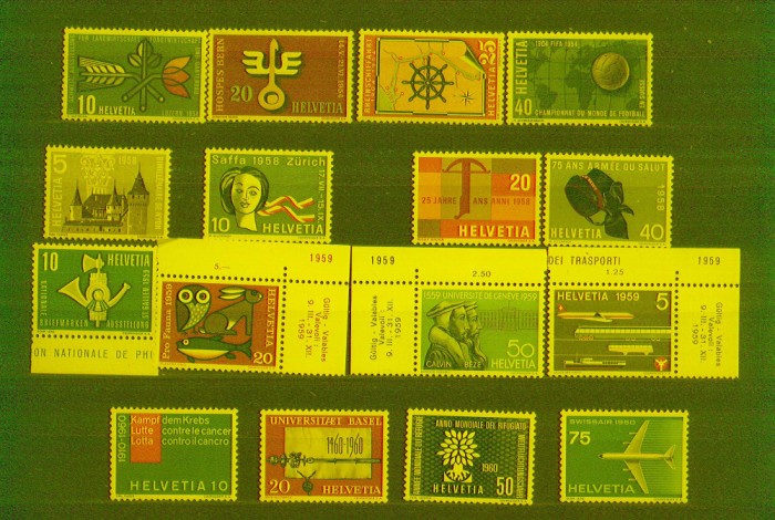 Elvetia 1954,58,59,60, timbre nestampilate MNH