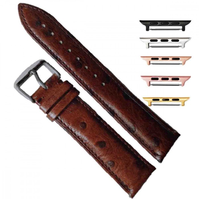 Curea din piele, compatibila cu Apple Watch 9|8|7|6|5|4|3|2|1 Series, 49mm|45mm|44mm|42mm, Almond Spots