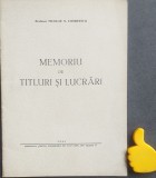 Memoriu de titluri si lucrari Nicolae C Condeescu cu autograf