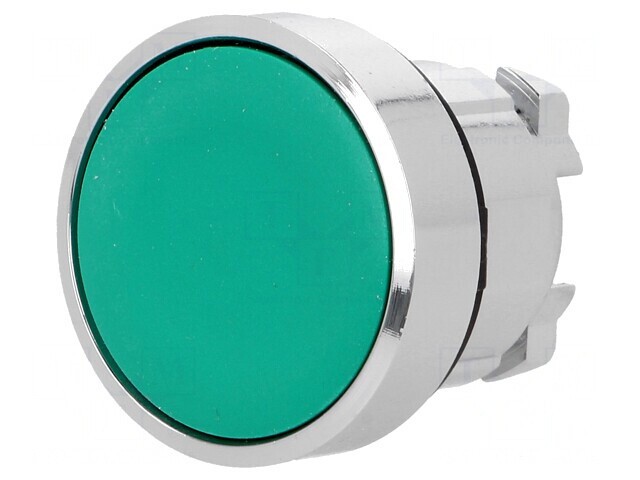Comutator apăsare 22mm verde 2 poziții stabilizate