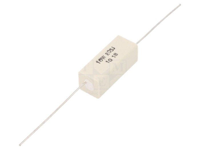 Rezistor bobinat ciment THT 50m&Omega; 10W