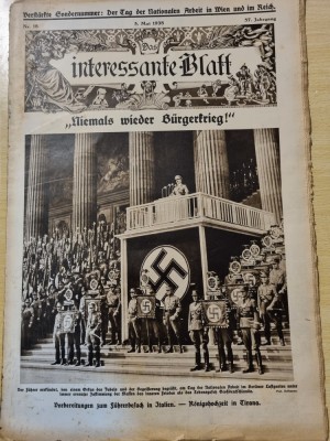 revista nazista austria 5 mai 1938-foto adolf hitler,mussolini,berlin,germania foto