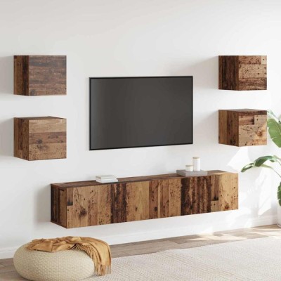vidaXL Cabinet TV 6 pcs Maro 160 x 30 x 30 cm Lemn compozit 3393417 foto