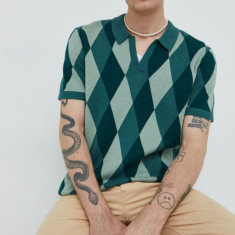 Abercrombie & Fitch pulover barbati, culoarea verde, modelator