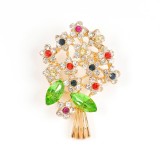 Brosa martisor buchet de flori cu pietre multicolore