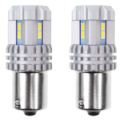 Bec pozitie ciresa auto tip LED UltraBright Canbus R5W, 12V-24V; BA15s, 12 LED SMD 3020, 2 buc. foto