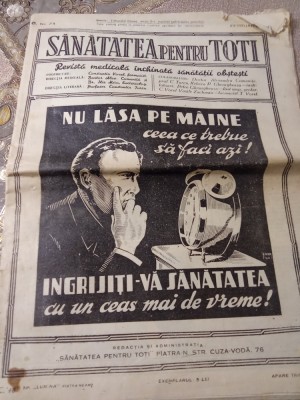 J Ziar Sănătatea pentru toți februarie 1935 nr24 foto
