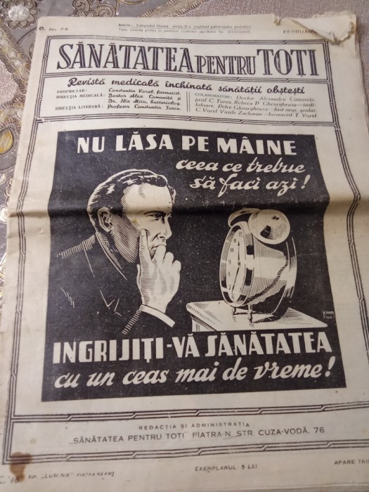 J Ziar Sănătatea pentru toți februarie 1935 nr24