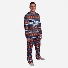 Edmonton Oilers pijamale de barba?i Ugly Holiday Pajamas NHL - L foto