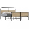 VidaXL Cadru de pat fără saltea 135x190 cm Lemn derivat stejar Sonoma 4100391