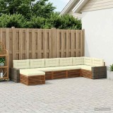 vidaXL Set de canapele de exterior cu pernă 7 pcs Natural și Crem 3383638