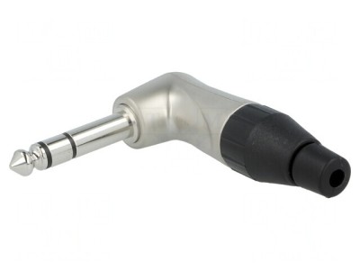 Mufă Jack 6,3mm Stereo 90&amp;deg; Cablu foto