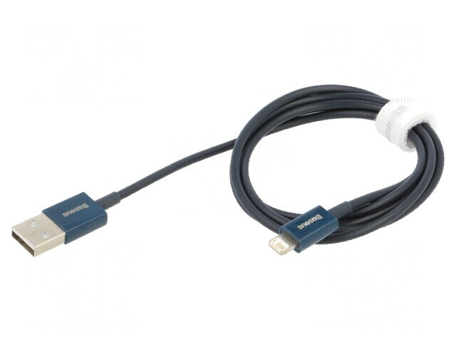 Cablu Apple Lightning - USB A 1m Albastru Textil