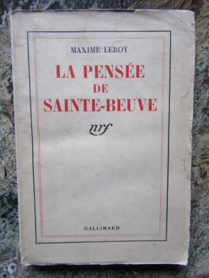 La Pensee de Sainte-Beuve-Maxime Leroy foto