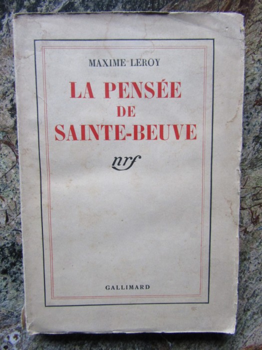 La Pensee de Sainte-Beuve-Maxime Leroy