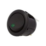 Intrerupator CR 20.2mm 20A 14Vdc negru LED verde