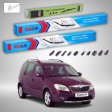 Cumpara ieftin Ștergătoare Skoda Roomster 5J 2013-2015 | Set Față și Spate Flat &ndash; TeamCar&reg;