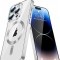 Huse silicon cu incarcare magetica wireless pentru Iphone 15 Pro Max Argintiu