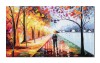 Tablou indragostiti pictat manual, Impreuna pentru totdeauna, 100x60cm ulei pe panza in cutit, gata de expus pe perete
