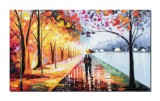 Cumpara ieftin Tablou indragostiti pictat manual, Impreuna pentru totdeauna, 100x60cm ulei pe panza in cutit, gata de expus pe perete