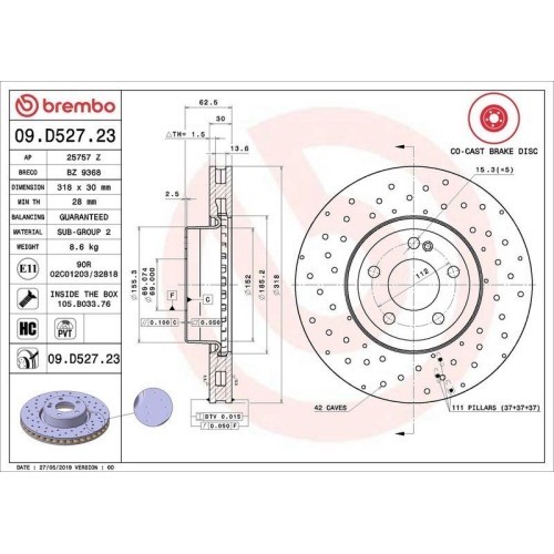 Set disc frana Mercedes Clasa C (W205) 07.13-02.23, Clasa C Convertible (A205) 06.16-04.23, Clasa C Coupe (C205) 10.15-04.23, Clasa C T-Model (S205)