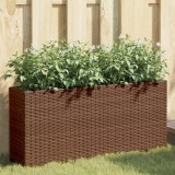 vidaXL Jardinieră de grădină cu 2 ghivece, maro, 90x20x40 cm poliratan 366408