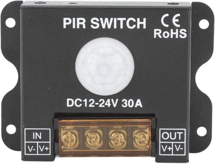 Senzor de miscare PIR pentru banda LED, DC 12V-24V, 30A, P130