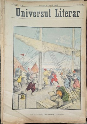 Revista Universul Literar nr.45/1897 pe coperta pirati marocani atacand o nava europeana foto
