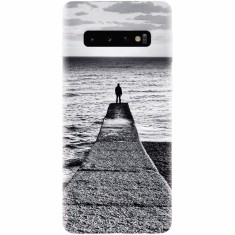 Husa silicon pentru Samsung Galaxy S10, Abstract Dock Man Grey foto