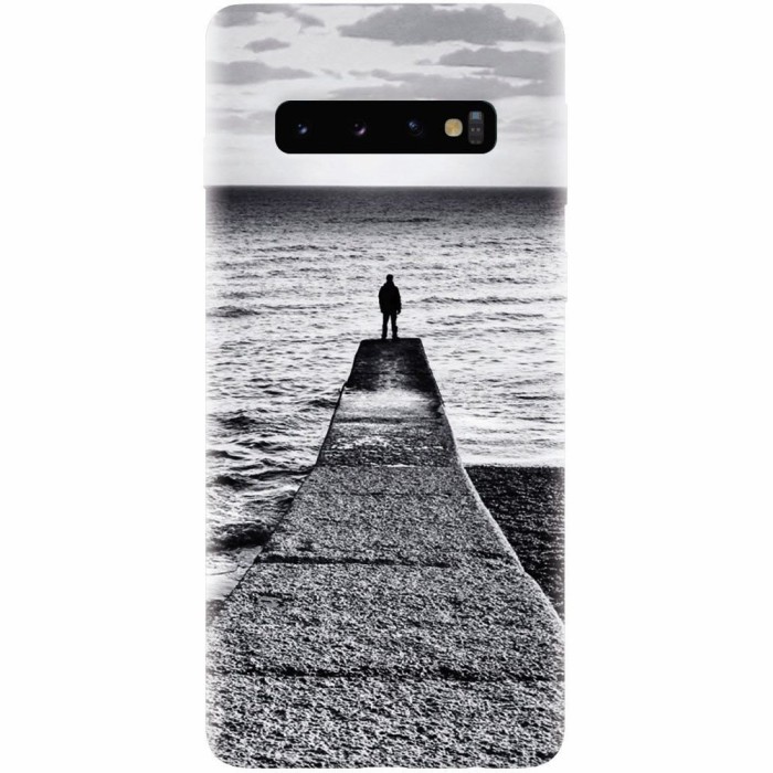 Husa silicon pentru Samsung Galaxy S10 Plus, Abstract Dock Man Grey