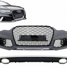 Bara Fata cu Difuzor Bara Spate si Ornamente Evacuare Audi A6 4G RS6 Design Facelift (2011-2014) Performance AutoTuning