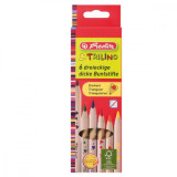 Set 6 creioane colorate, Herlitz, triunghiulare, Trilino