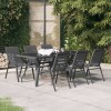 VidaXL Set de servit masa pentru grădină, 7 piese, gri și negru