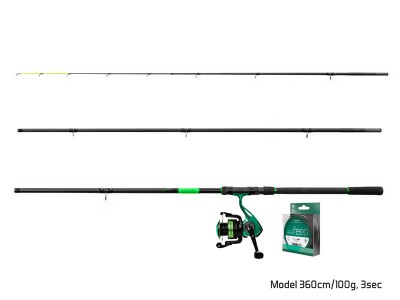 Set pescuit feeder GreenFEED,Wasabi 3,60M/100 gr. Elixir 4T+fir - Delphin foto