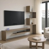 Cumpara ieftin Unitate TV cu biblioteca, Sonoma și Alb, 160x29x126 cm