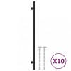 Manere de dulap, 10 buc., negru, 320 mm, otel inoxidabil