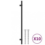 Cumpara ieftin Manere de dulap, 10 buc., negru, 320 mm, otel inoxidabil