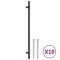 Manere de dulap, 10 buc., negru, 320 mm, otel inoxidabil