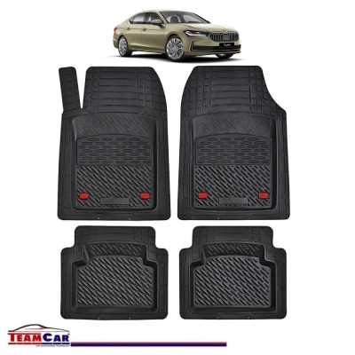 Covorase Auto TeamCar&amp;reg; Tip Tavita Compatibile Skoda Superb Generatia IV (2023&amp;ndash;prezent) Negru Material Rezistent foto