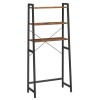 Raft pentru baie, deasupra toaletei, Artool, pal si otel, 3 polite, maro rustic si negru, 64x30x156 cm, Leobert