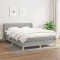 vidaXL Pat box spring cu saltea, gri deschis, 140x190 cm, textil 3126877