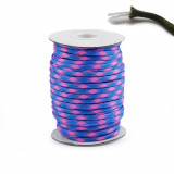 Snur Cordelina Paracord (7x3 fire) 25mx4mm Rezistenta Albastru Roz 3755