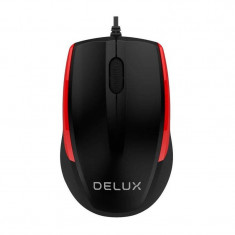 Mouse Delux M321 Black Red foto