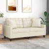 VidaXL Canapea cu 2 locuri cu pernuțe, crem, 140 cm, piele ecologică 3200804