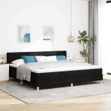 Cumpara ieftin Pat cu arcuri Negru și Alb și Negru 200 x 200 cm Spumă