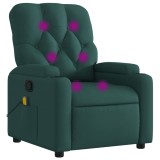 Cumpara ieftin Fotoliu reclinabil cu masaj, verde inchis, material textil