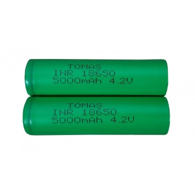 2 Acumulatori 18650 Li-ion , 4.2 V , 5000 mAh foto