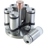 Set 6 recipiente pentru condimente, 120 ml, suport rotativ din otel inoxidabil, Berlinger Haus, BH 1992