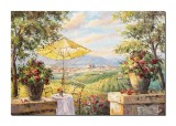Cumpara ieftin Tablou Toscana pictat manual, Priveliste de pe terasa, 90x60cm ulei pe panza, Valentin Pop