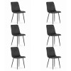 Set 6 scaune bucatarie/living, Artool, Lava, catifea neagra, picioare metal negru, 43x51x90 cm
